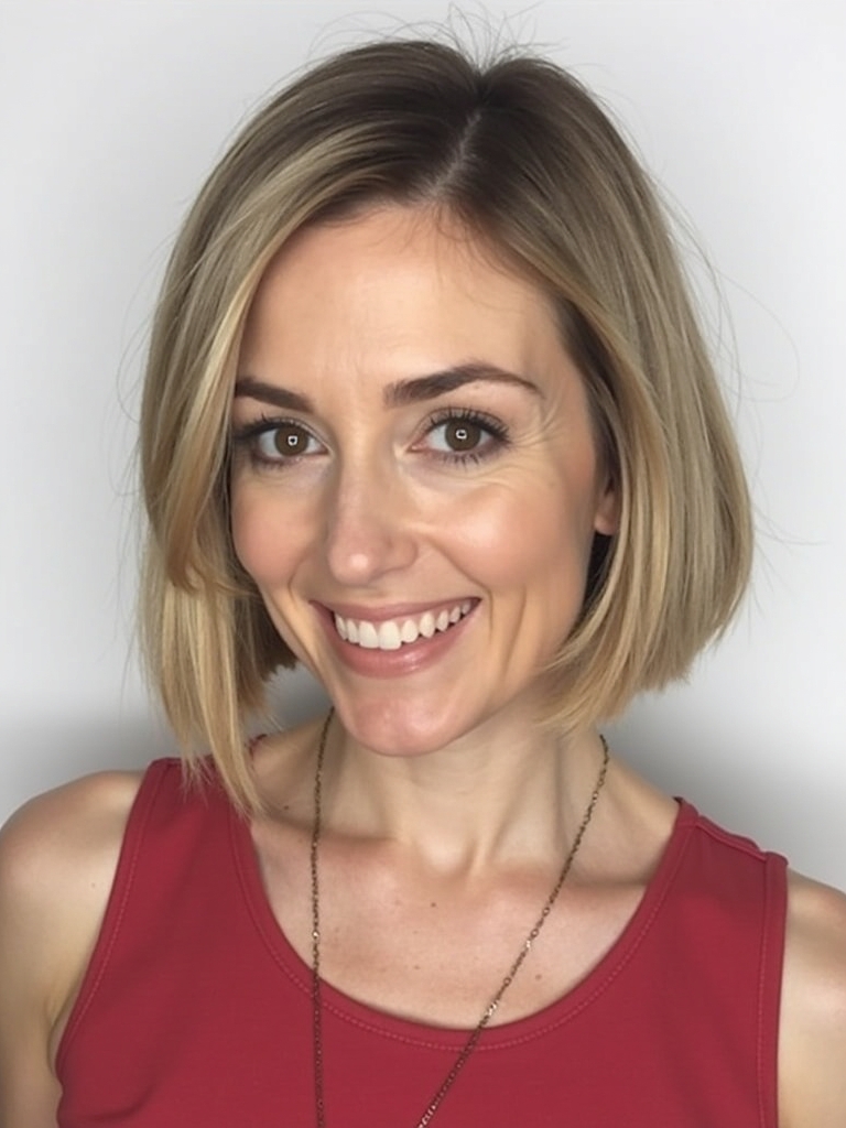 Angled Bob Haircut: The Pin-Straight Perfection
