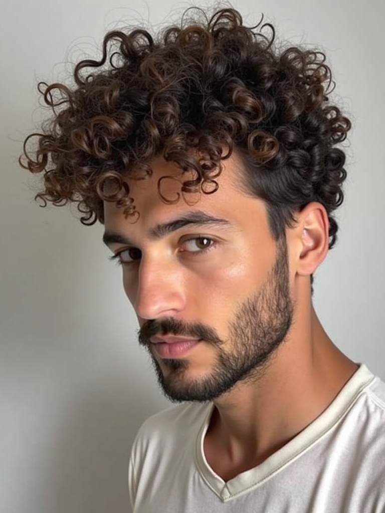 Curly Hairstyles for Guys: The Curly Mullet