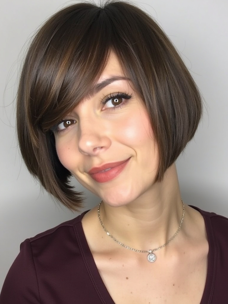 Sleek and Straight Angled Bob Haircut