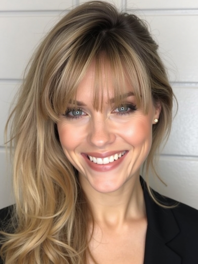 Face Framing Curtain Bangs: The Wispy Whisper