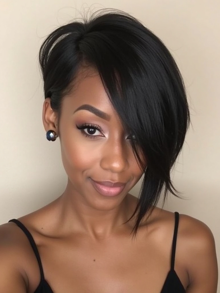 Stunning Short Haircuts for Black Women: The Asymmetrical Bob