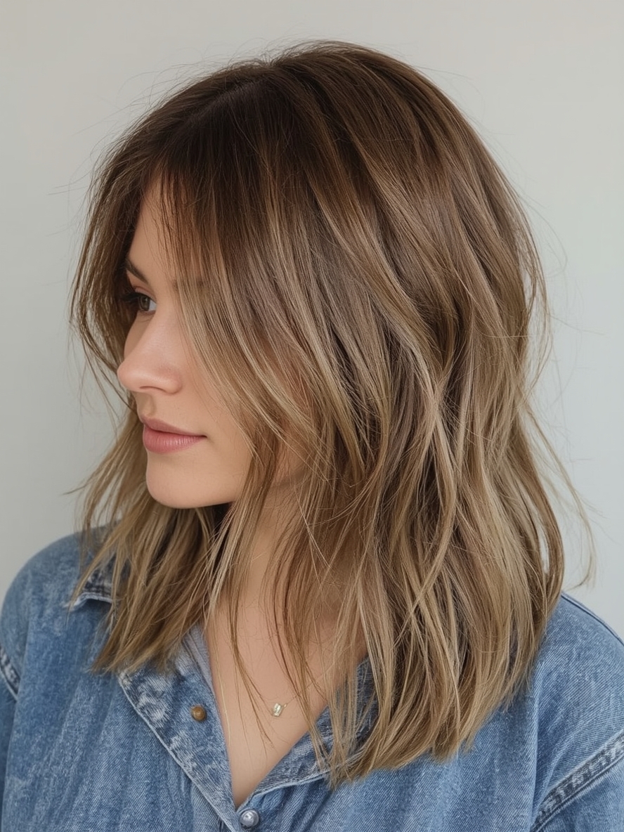 Shoulder Length Hairstyle For Thin Hair Fine: Angled Lob