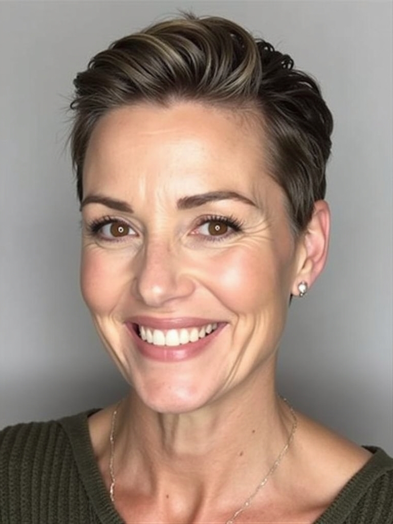 Hairstyle For Thin Fine Hair Over 50: Slicked Back Look