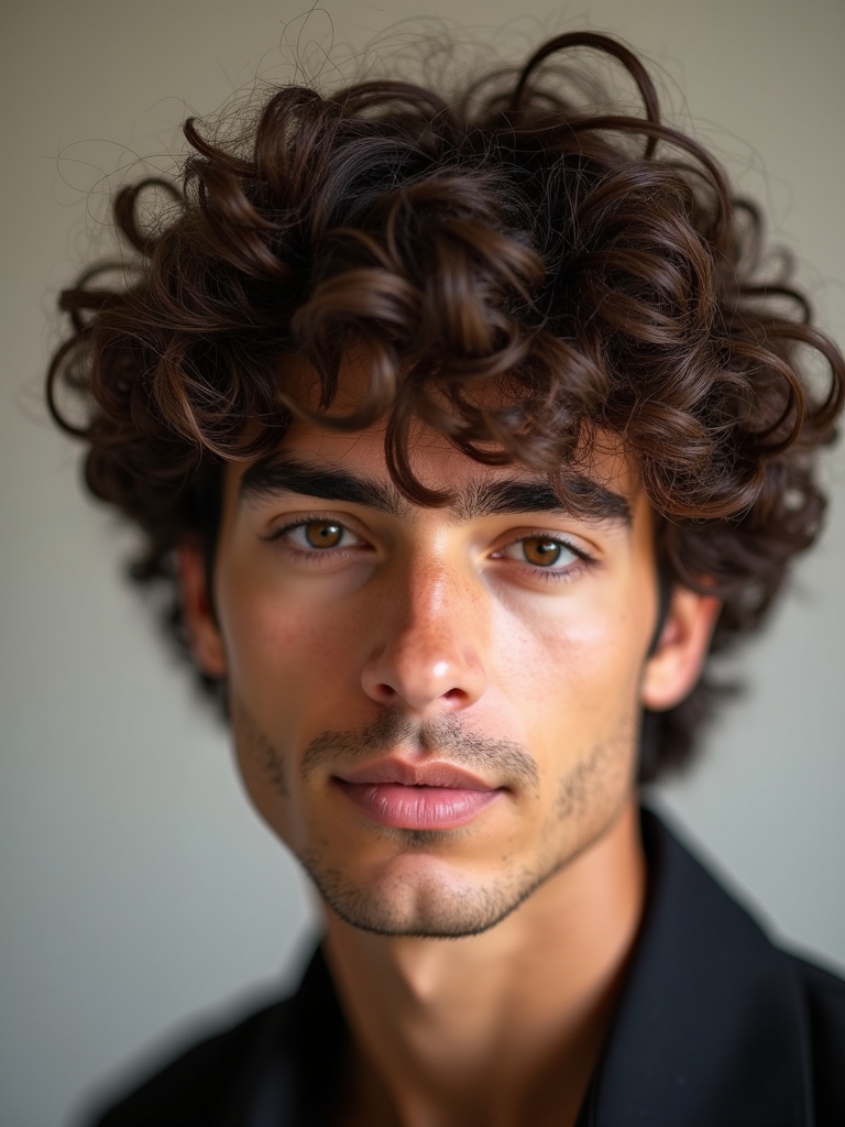 Hairstyles For Men Curly Hair: The Angular Fringe with Curly Hair