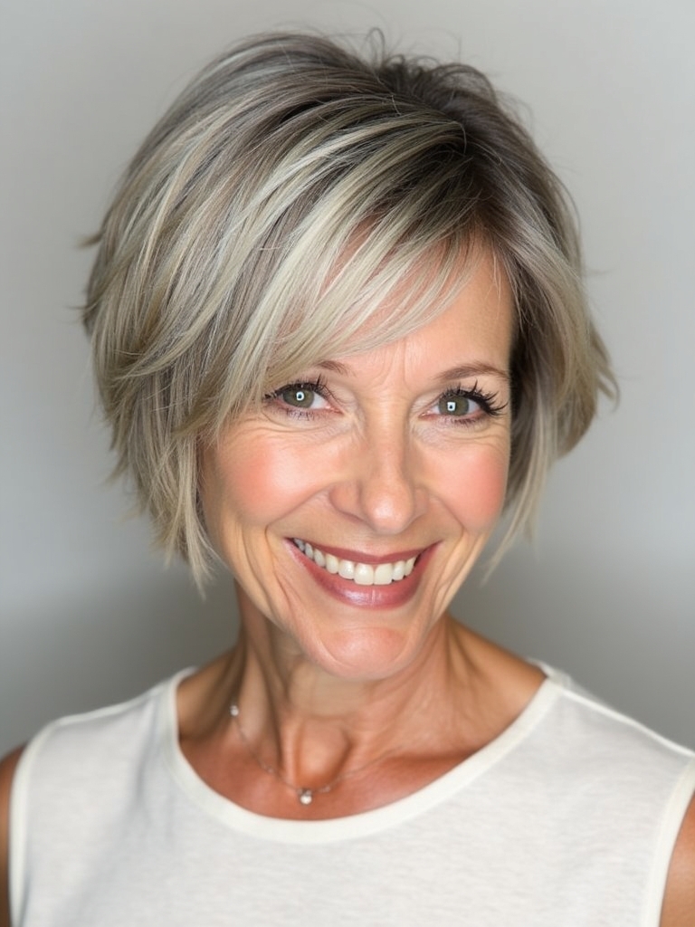 Hairstyle For Thin Fine Hair Over 50: Bowl Cut