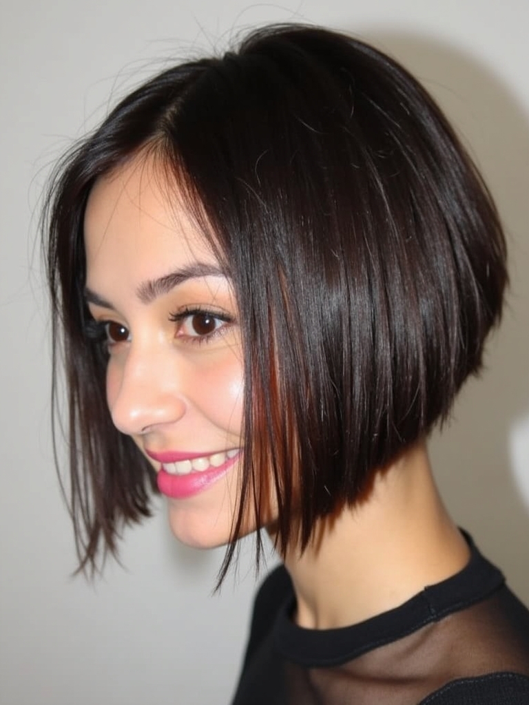 Angled Bob Haircut: The With money piece highlight