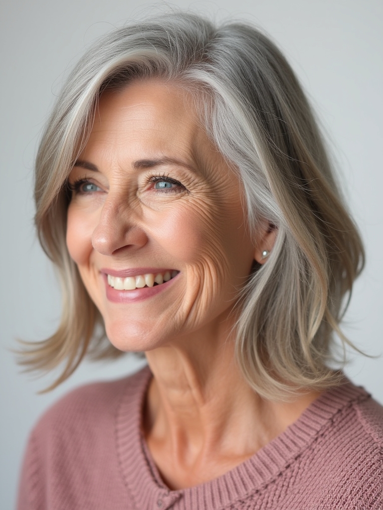 Hairstyles For Thin Fine Hair Over 60: Shoulder length layers