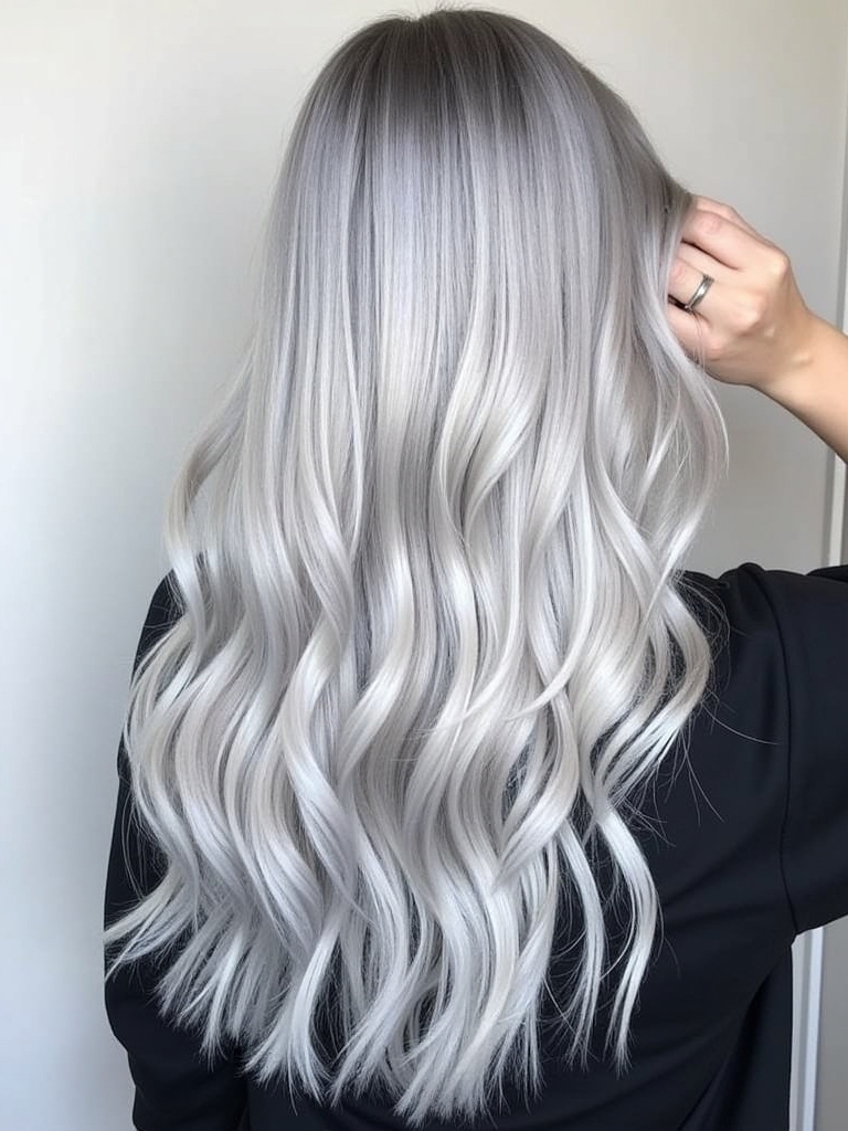 Long Haircut Ideas: Silver Hair