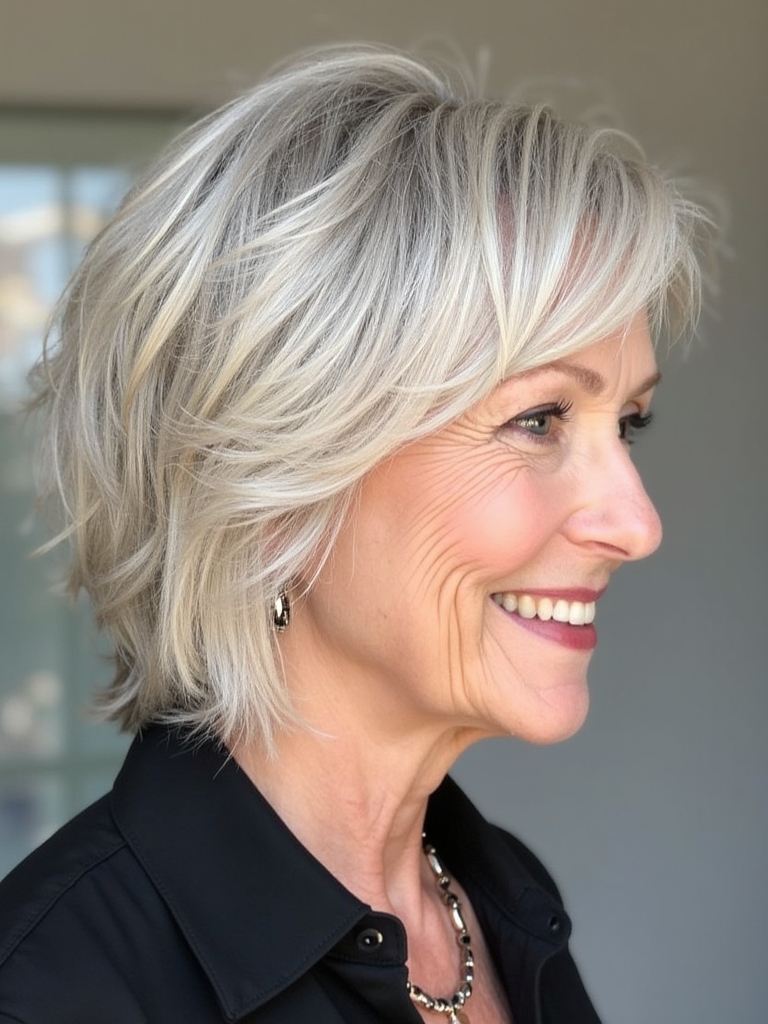 Hairstyles For Thin Fine Hair Over 60: The Shaggy Lob