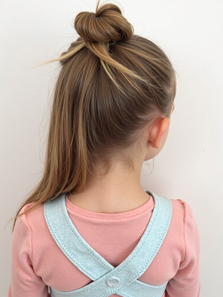 Hair Styles Kids: Half-Up Top Knot