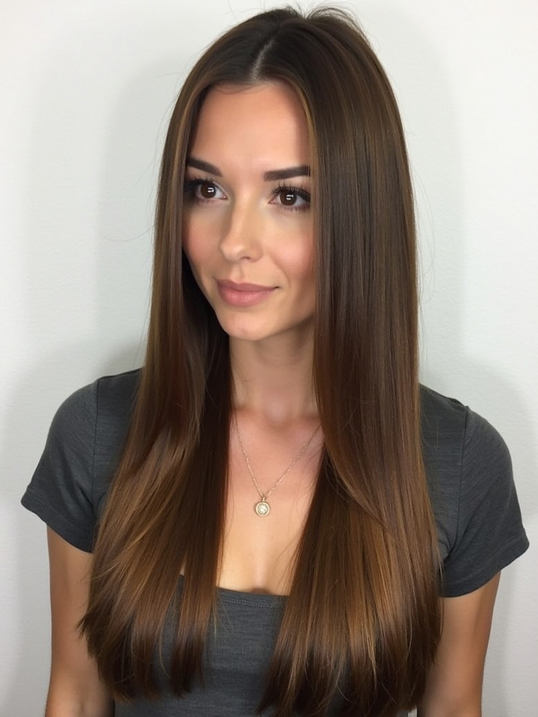 Sleek and Straight Collarbone Length Hair