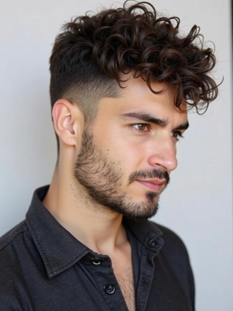 Curly Hairstyles for Guys: The Side Part