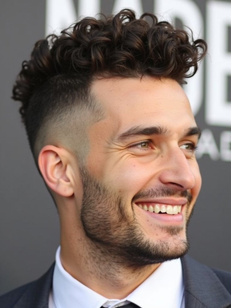 Hairstyles For Men Curly Hair: The High Top Fade