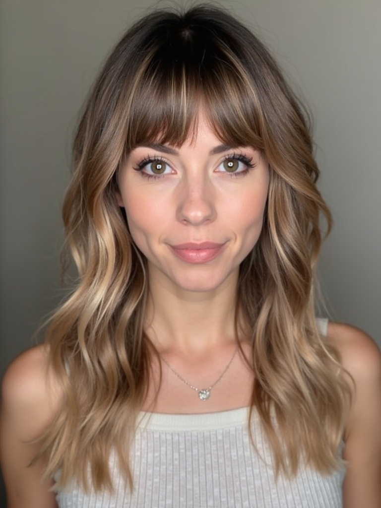 Collarbone Length Hair with Curtain Bangs
