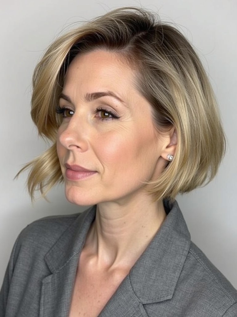 Inverted Angled Bob Haircut