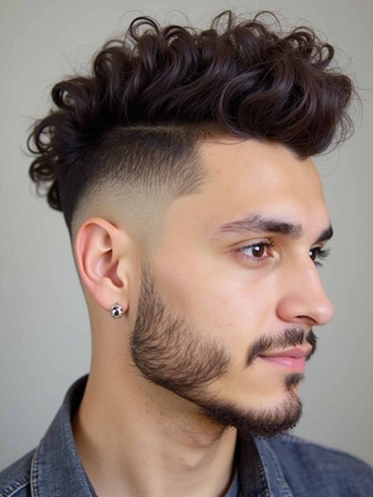 Curly Hairstyles for Guys: The High Top Fade