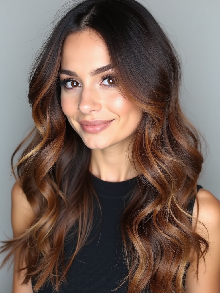 Caramel Highlights on Brown Hair: Chunky Charm