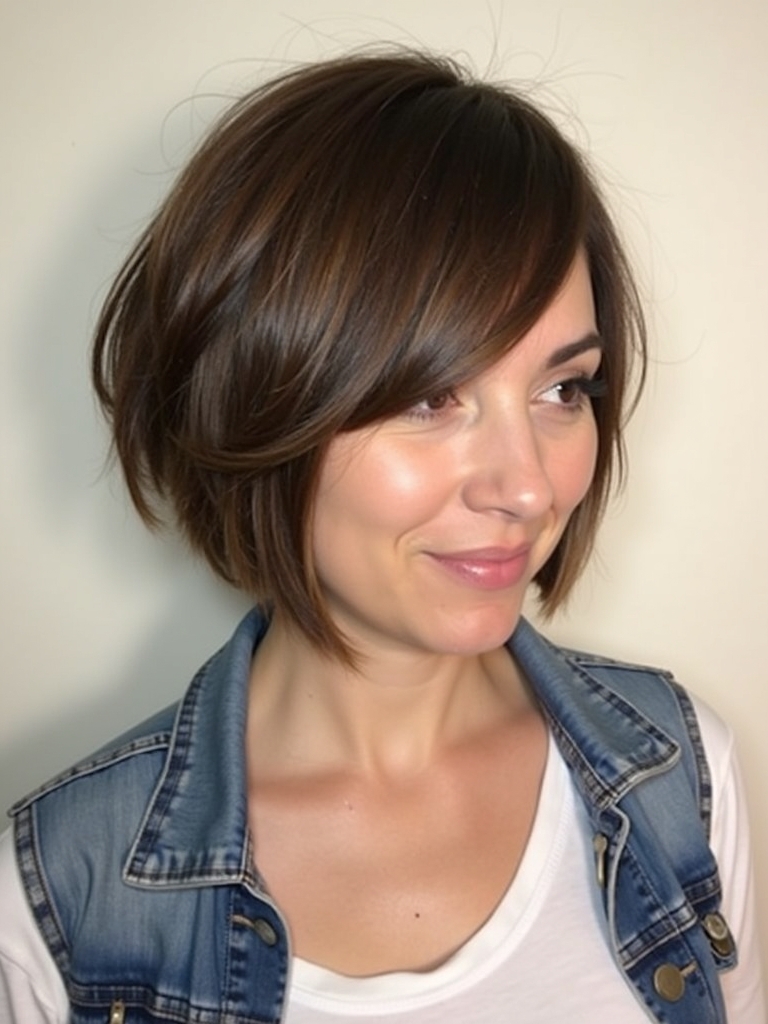 Angled Bob Haircut for Thick Hair