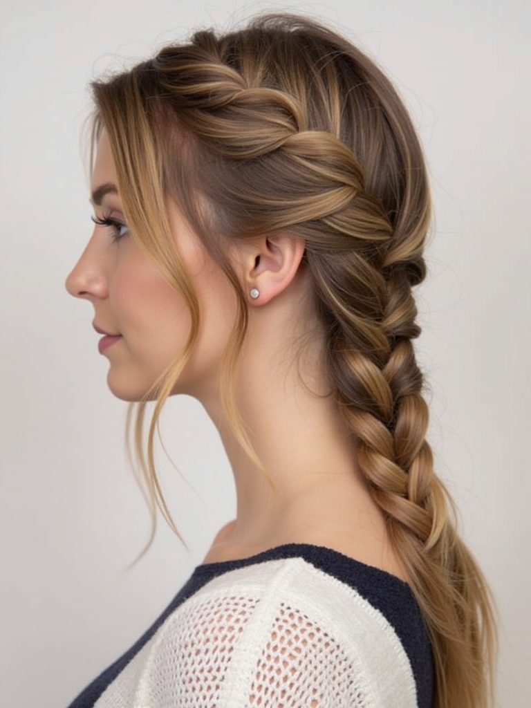 Braided Collarbone Length Styles