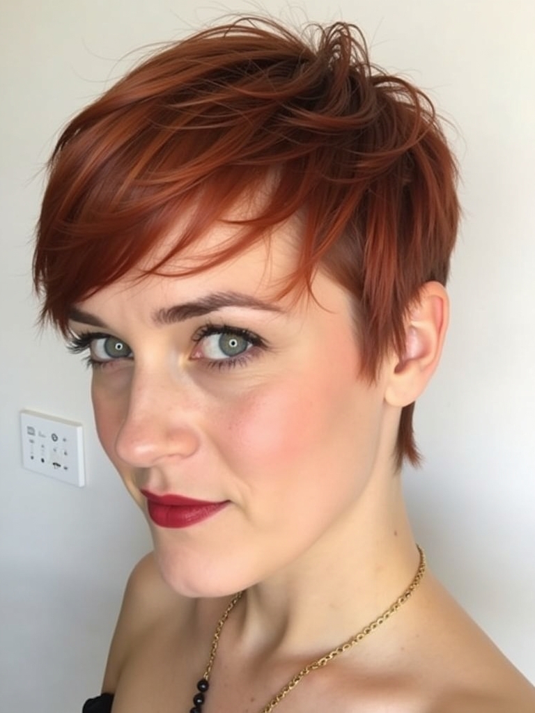 Edgy Hair Color Ideas Copper: Copper Pixie Cut