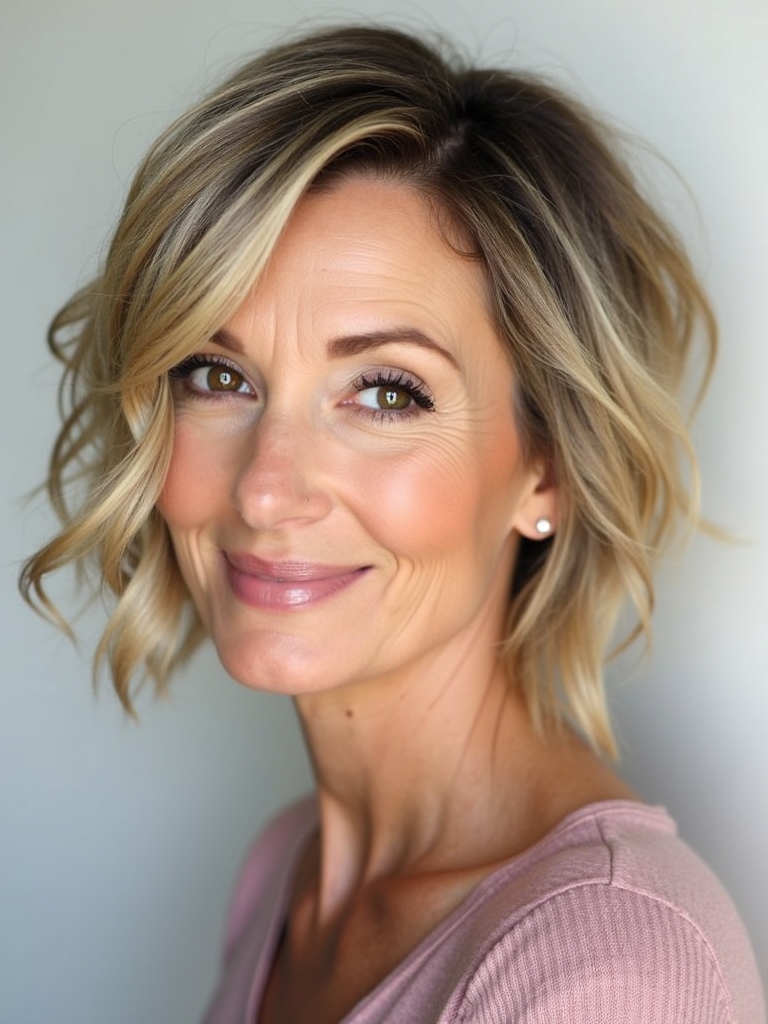 Hairstyle For Thin Fine Hair Over 50: Chin-Length Bob