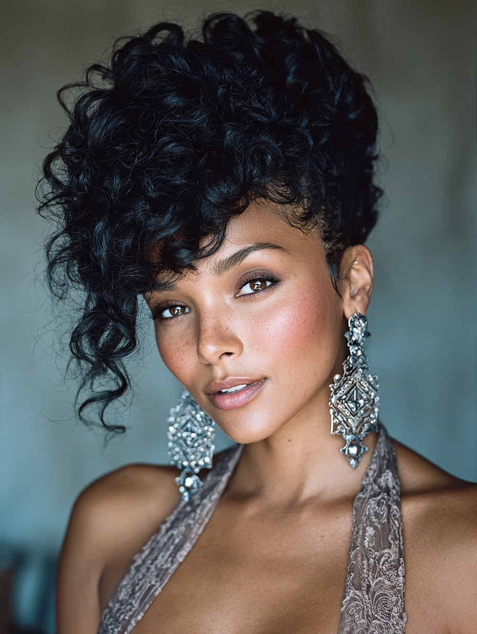 Faux Hawk with Defined Curls: Prom Hairstyles for Curls