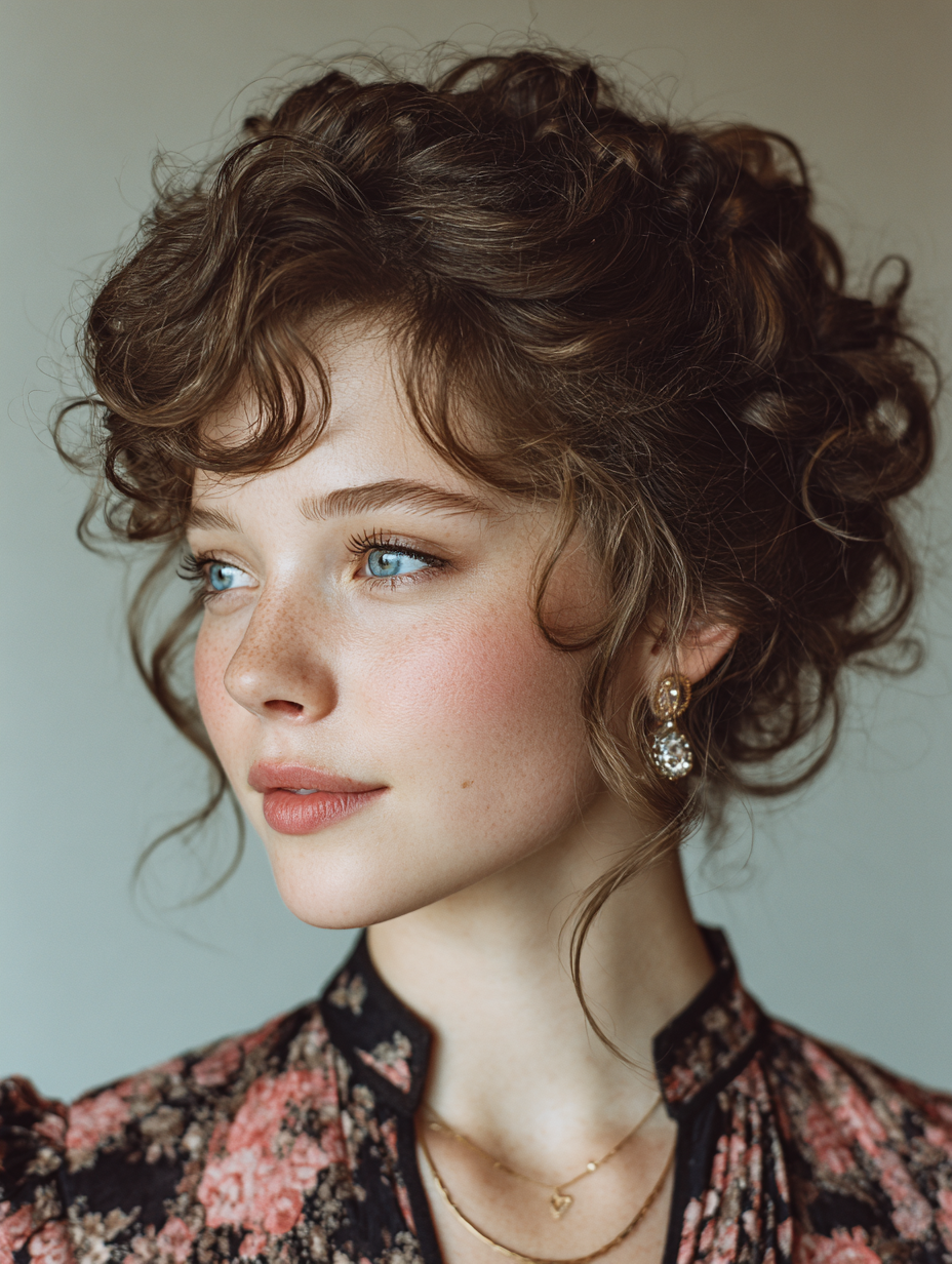 Curly Hair Prom Hairstyles: Romantic Twisted Updo