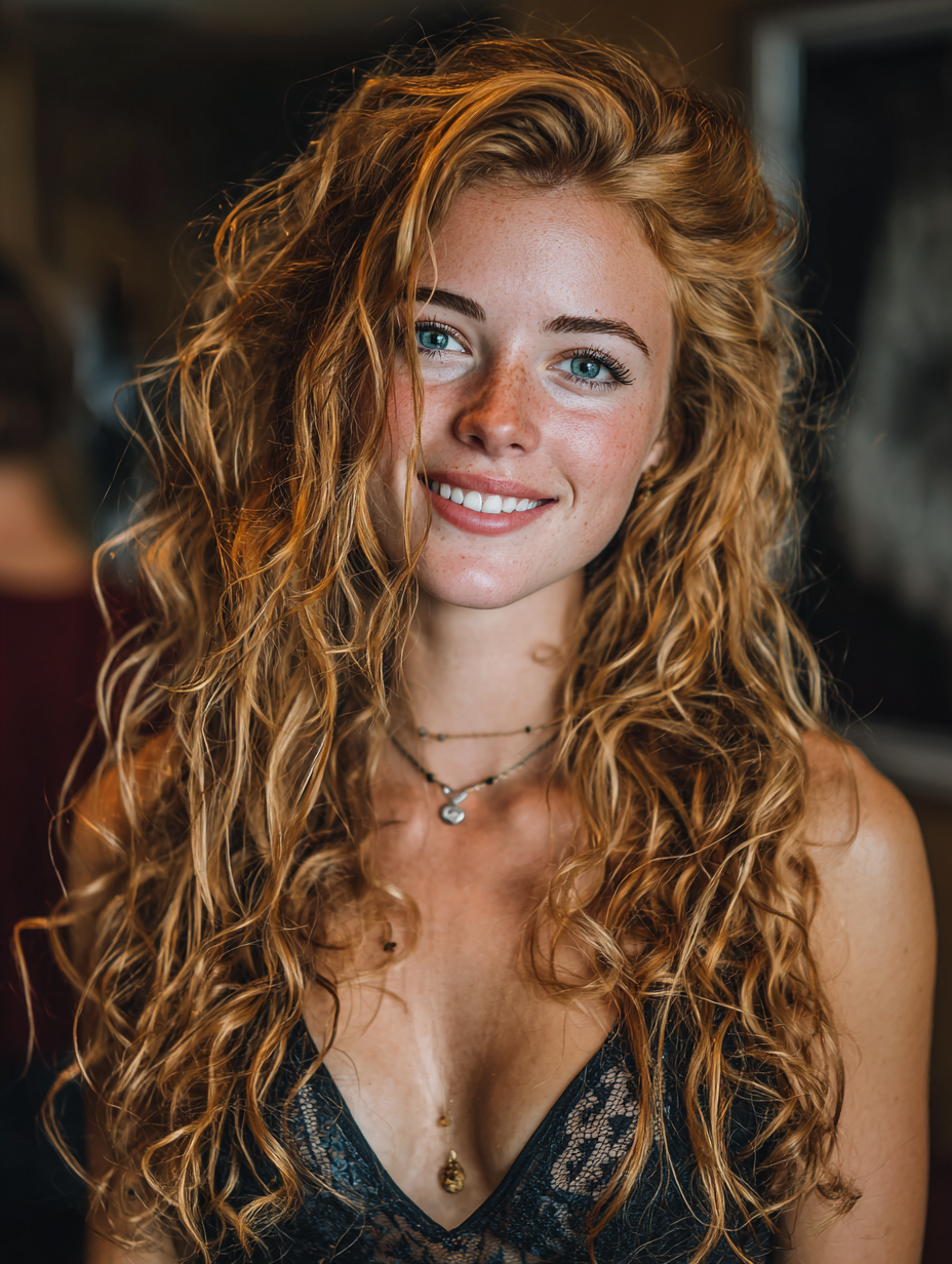 Grad Hairstyles: Middle Parted High Volume Curls