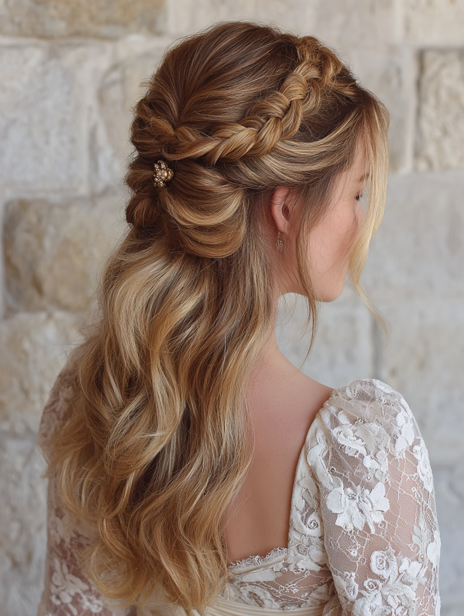 Prom Hairstyle: Half-Up French Braid