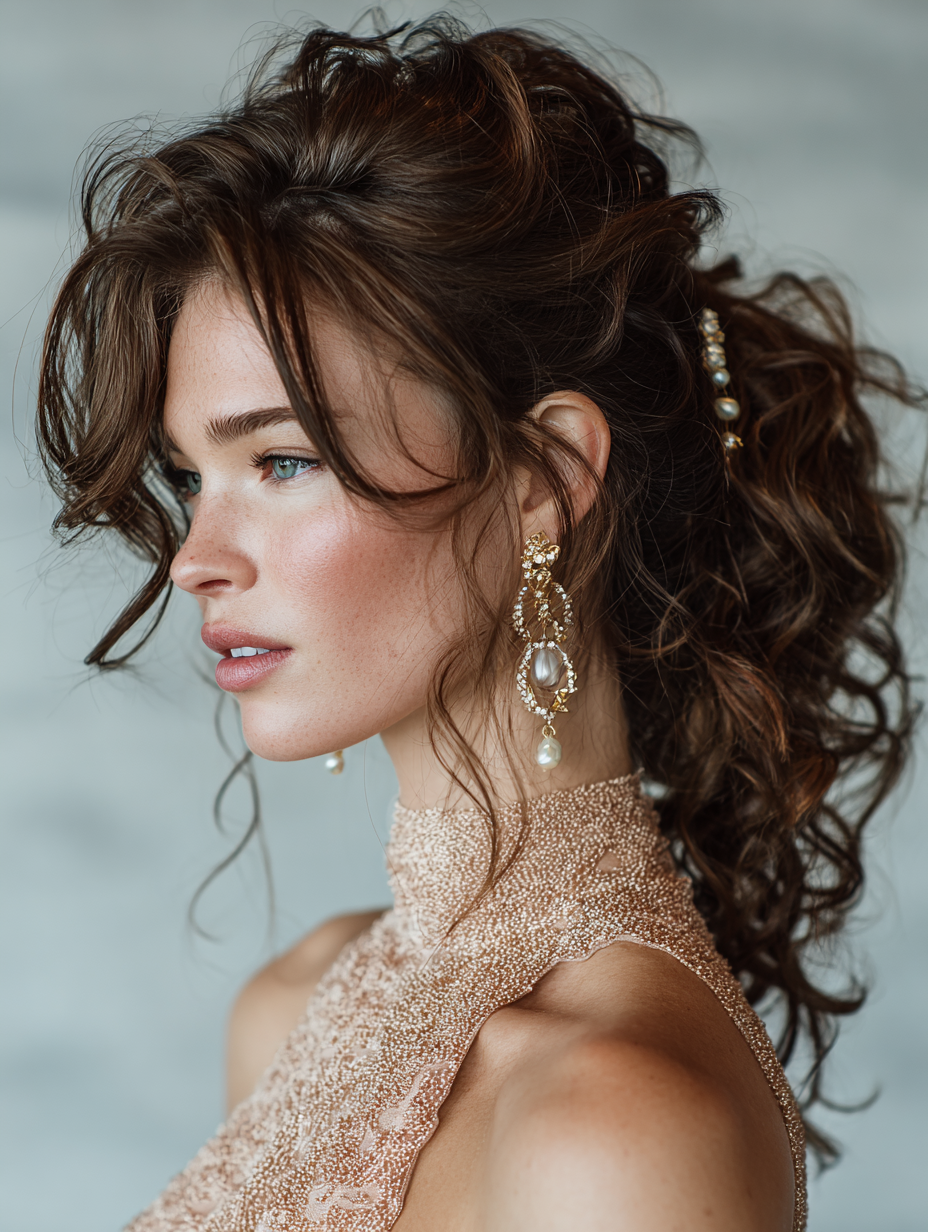 Hairstyle For Prom: Low Curly Ponytail with Accessories