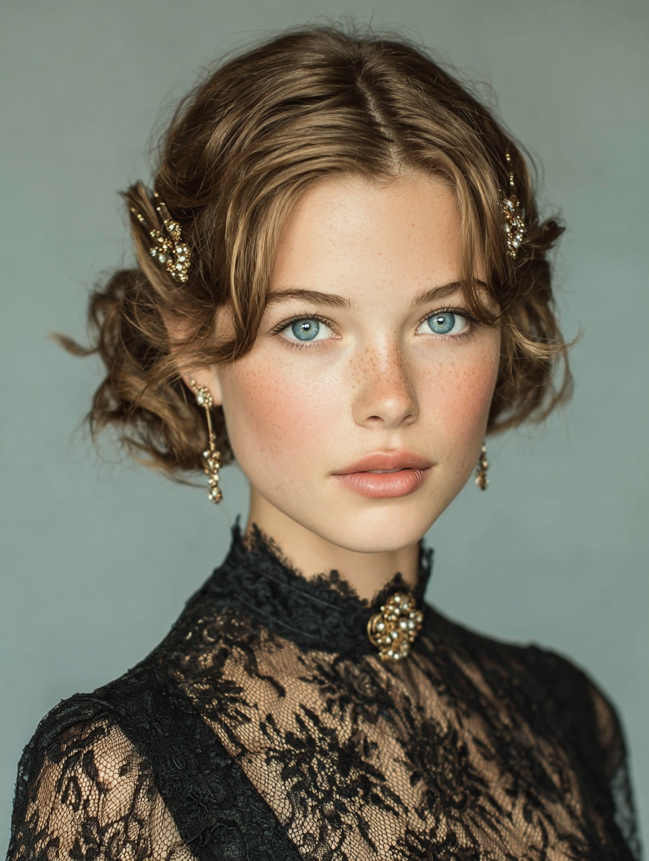 Perm Hairstyles For Straight Hair: Ornate Bobbypins