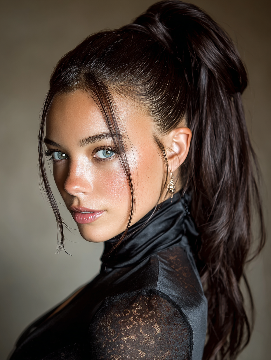Prom Hairstyles for Long Straight Hair: Asymmetrical Part Styling with Tucked Side