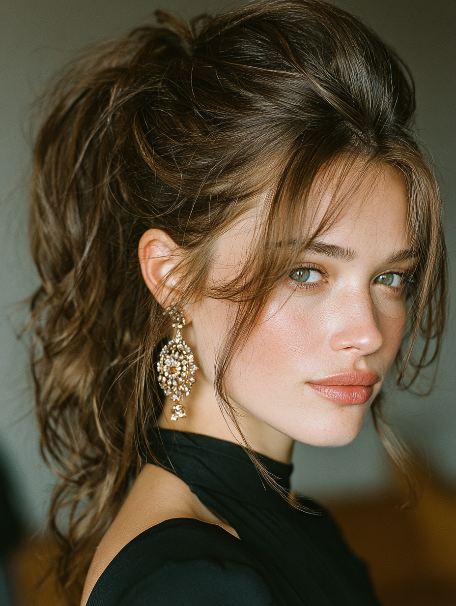 Prom Hairstyles Straight Hair: Ponytail With Volume At Crown
