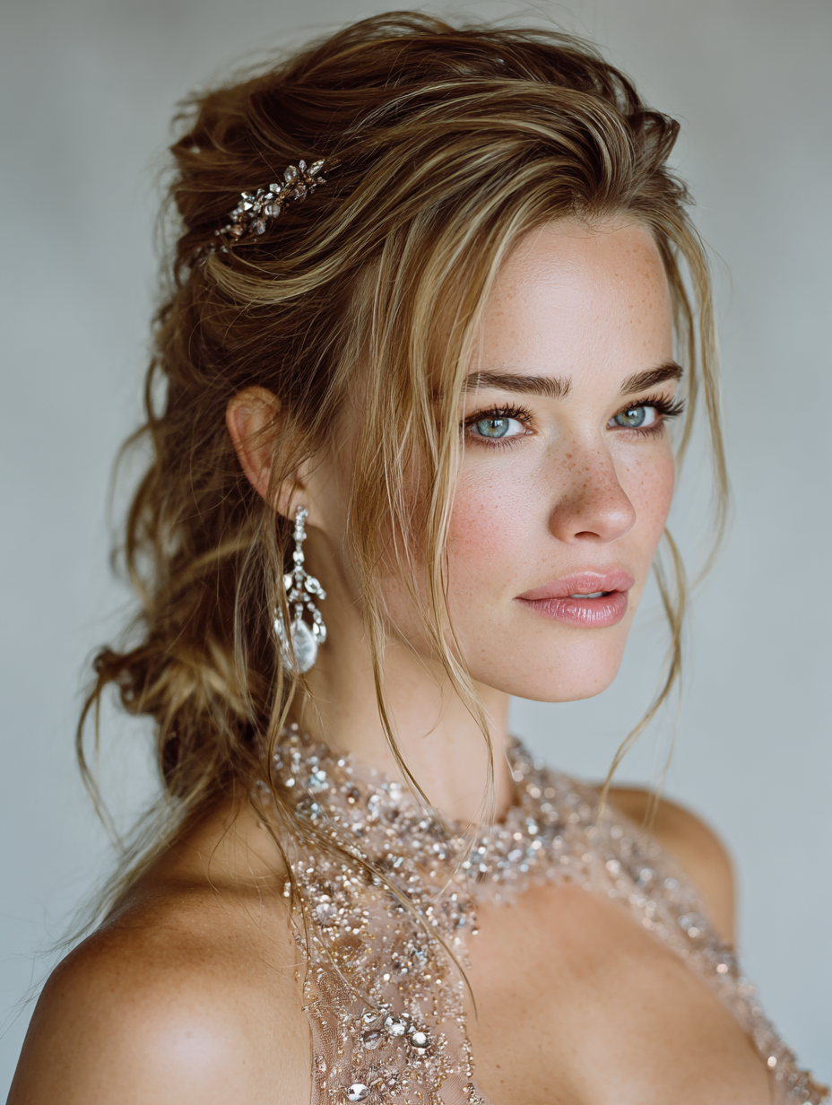Prom Hairstyles Straight Hair: Embellished Hairline