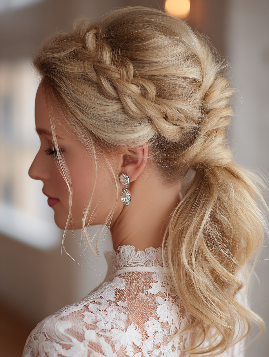 Prom Ponytail Hairstyles: French Braid into Ponytail