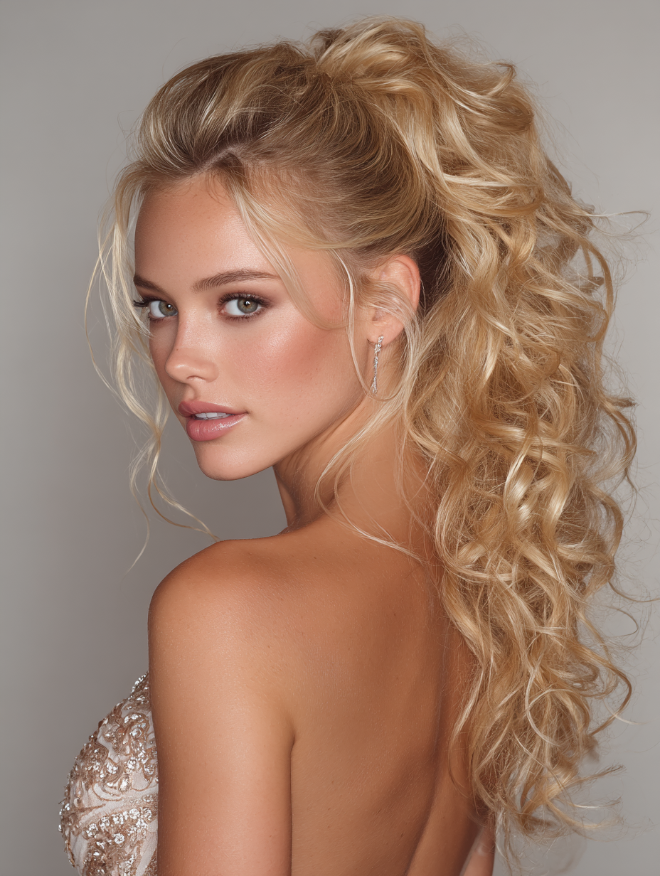 Curly High Ponytail Prom Hairstyles
