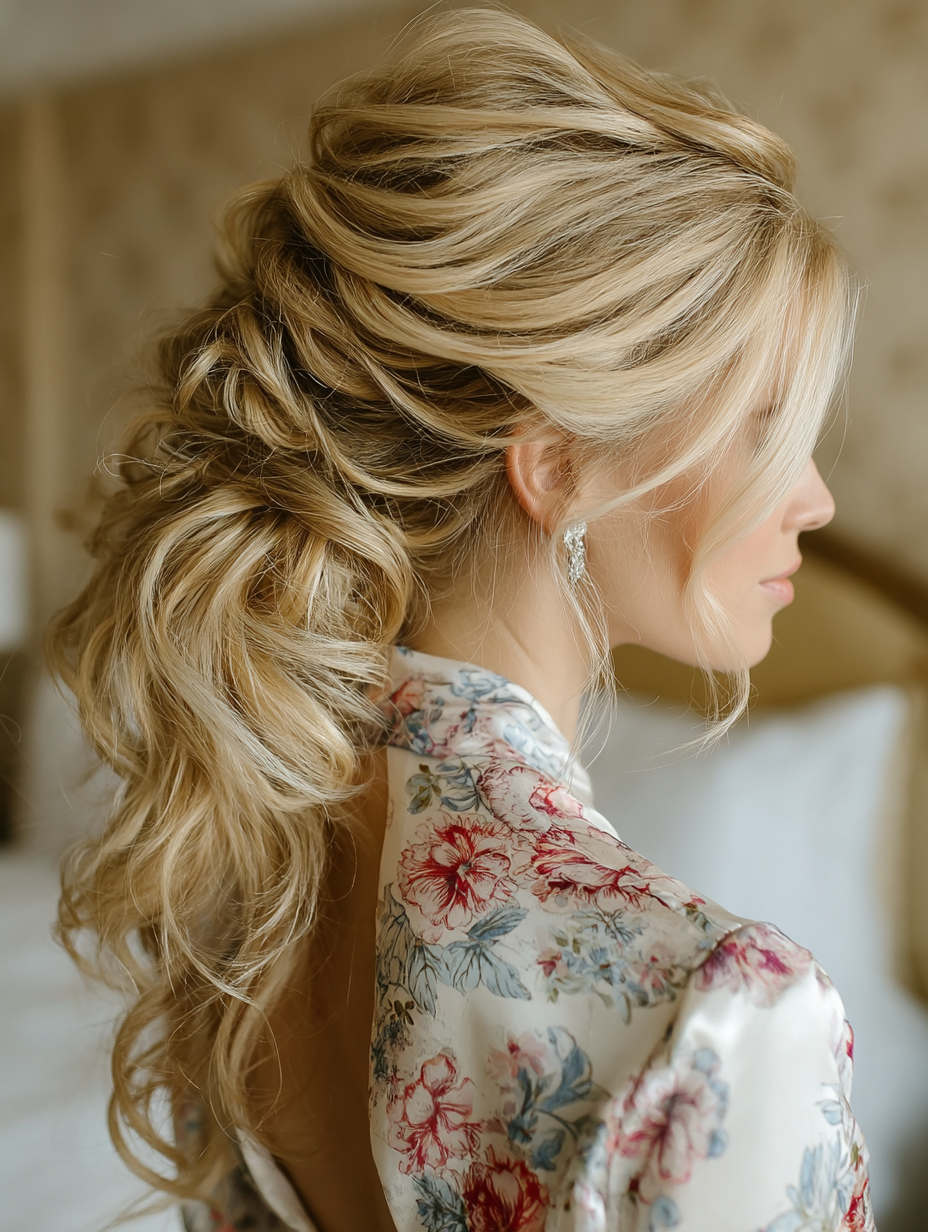 Prom Ponytail Hairstyles: Low Ponytail with Face-Framing Pieces