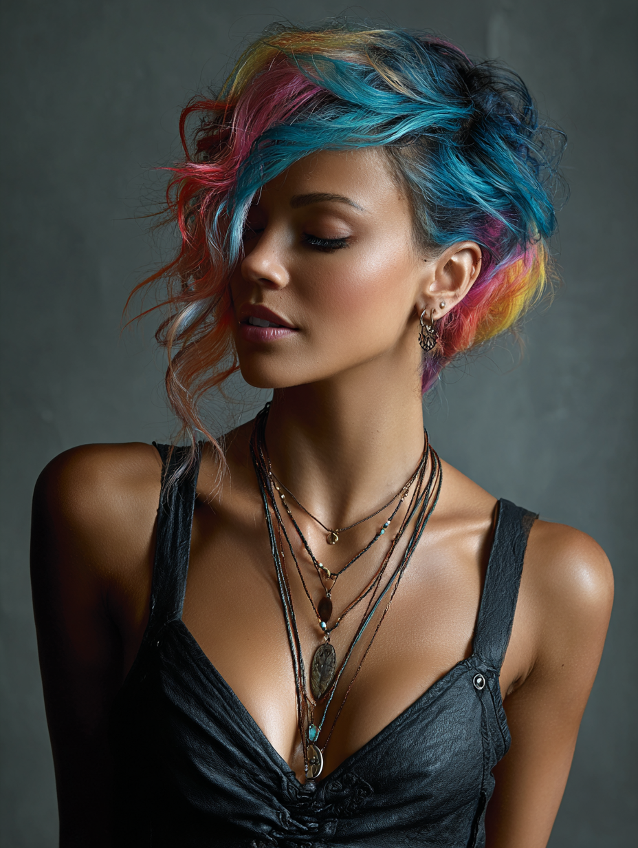 Rock Concert Hairstyles: Neon Highlights