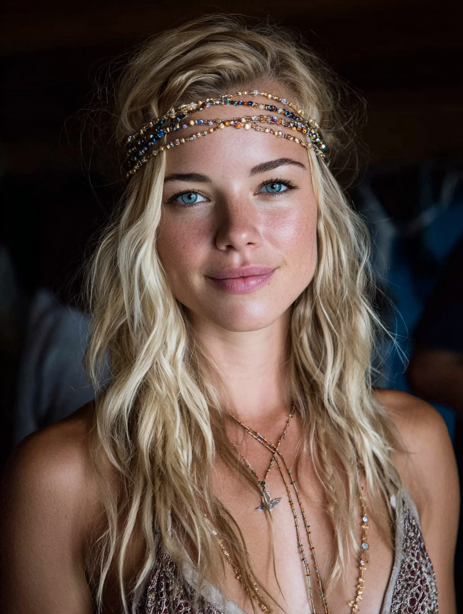 Summer Hairstyles For Medium Hair: Bohemian Headband Style