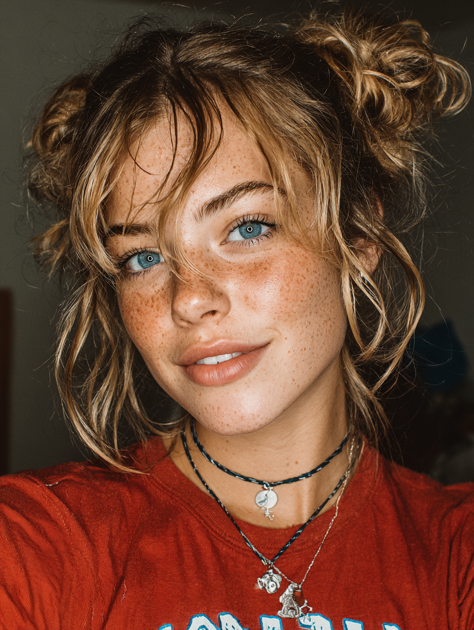 Summer Hairstyles For Medium Hair: Space Buns