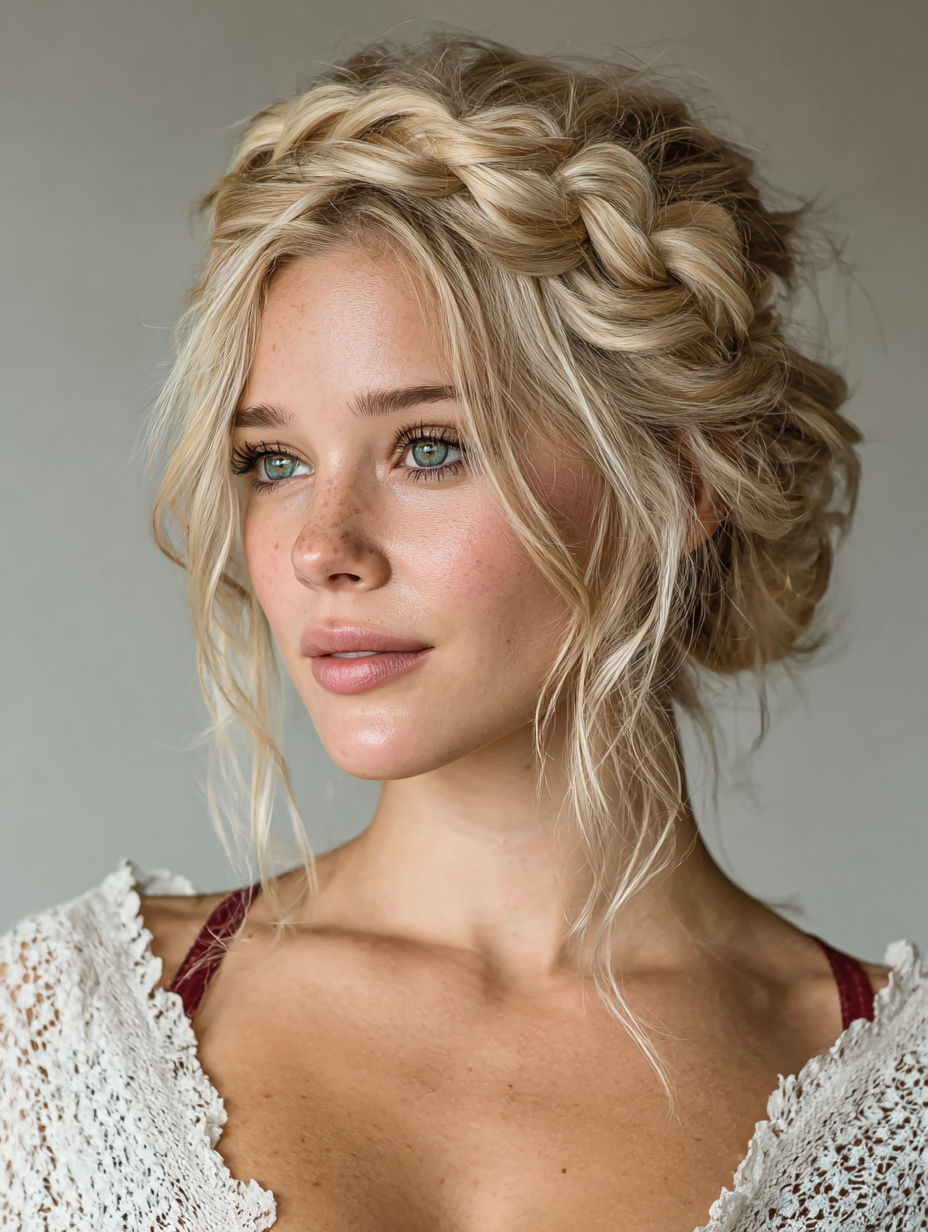 Summer Hairstyles For Medium Hair: Braided Crown